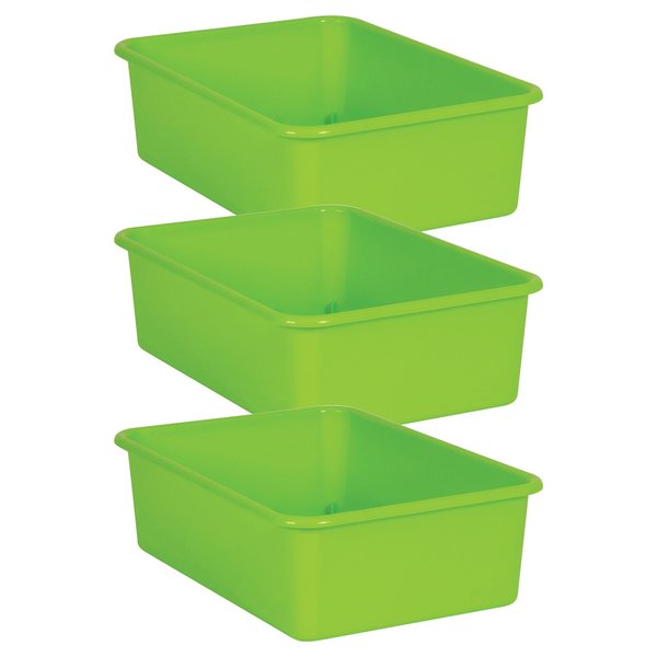 Teacher Created Resources Storage Bin, Plastic, Lime Green, 3 PK 20409